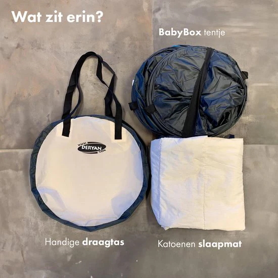 BabyBox – namiot dla niemowląt, łóżeczko turystyczne + bawełniana kołderka – kremowy - Image 9