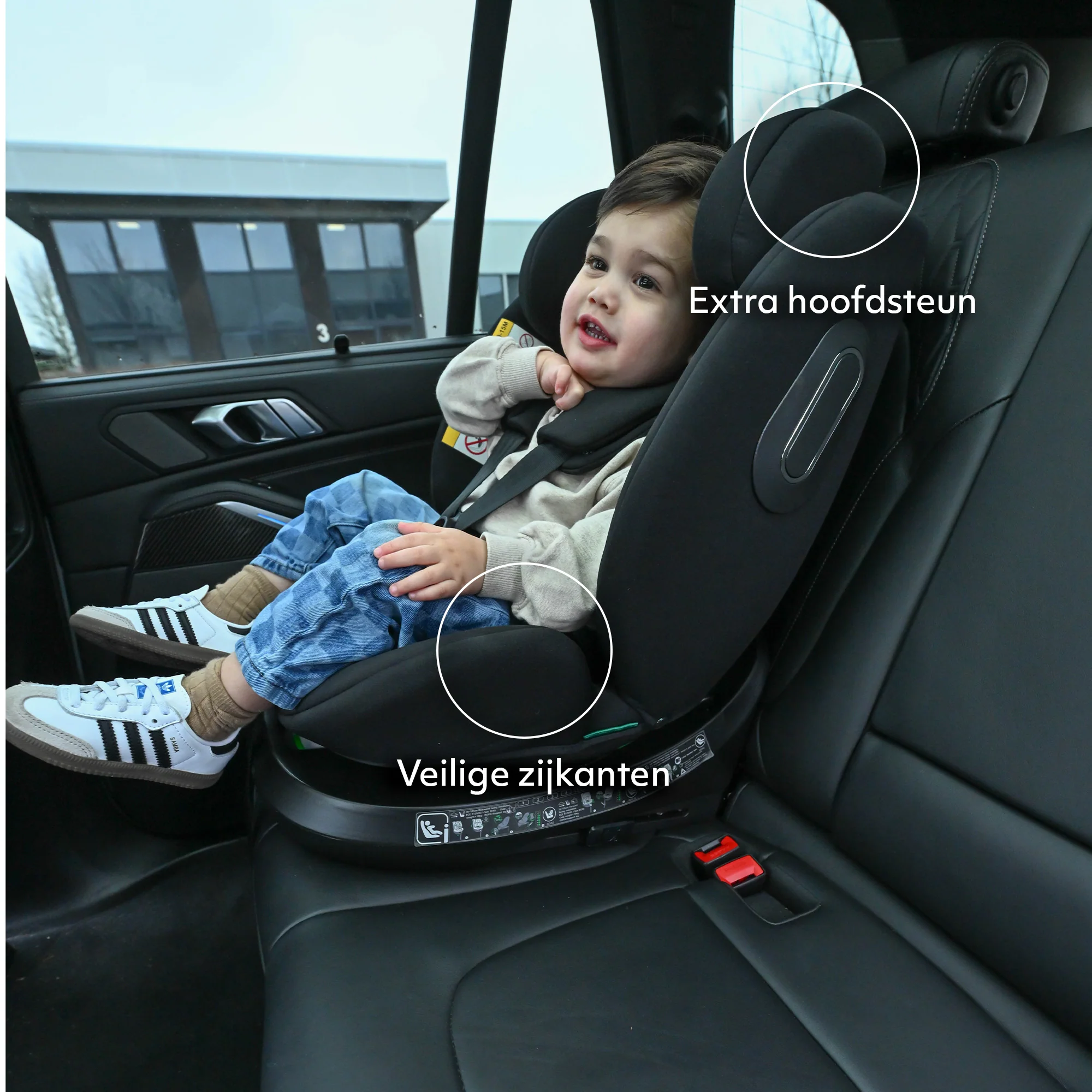 Fotelik samochodowy Carly Luxe i-Size – 0–36 kg – Isofix + noga stabilizująca – obrót o 360° – kolor Truffle Nougat - Image 2