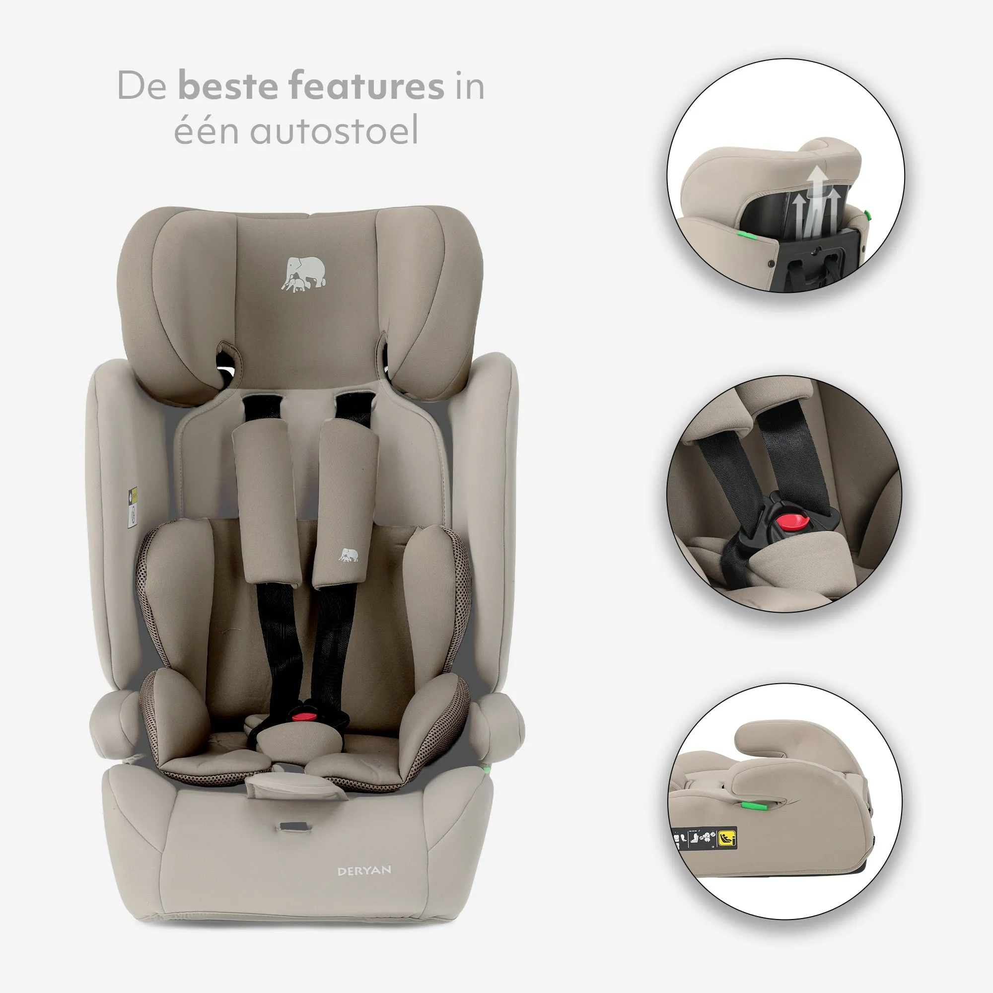 Fotelik samochodowy Carter Basic i-Size 76–150 cm – 9–36 kg – Truffle Nougat - Image 7
