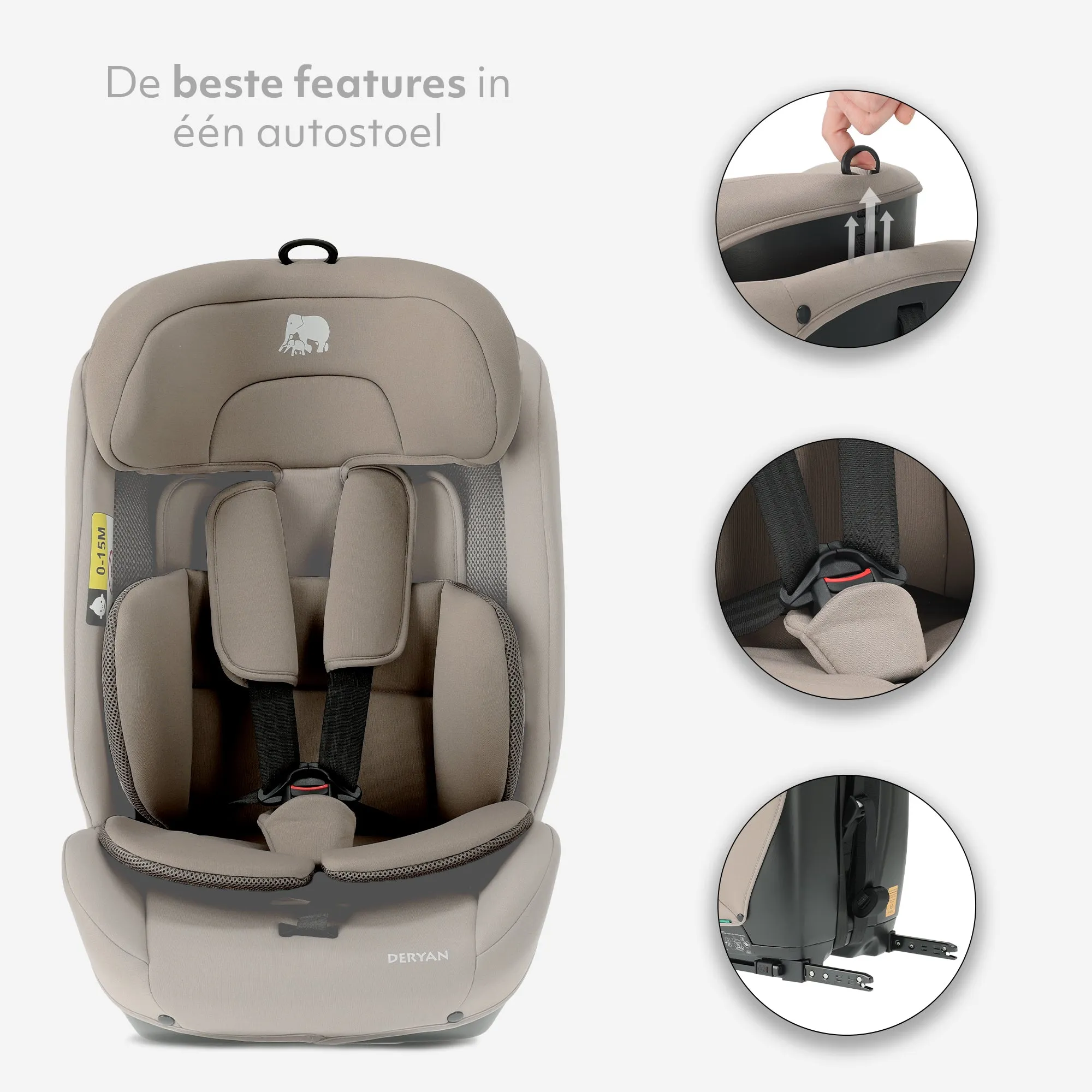 Fotelik samochodowy Carter Luxe i-Size/i-SIX 76–150 cm – 9–36 kg – Truffle Nougat - Image 3