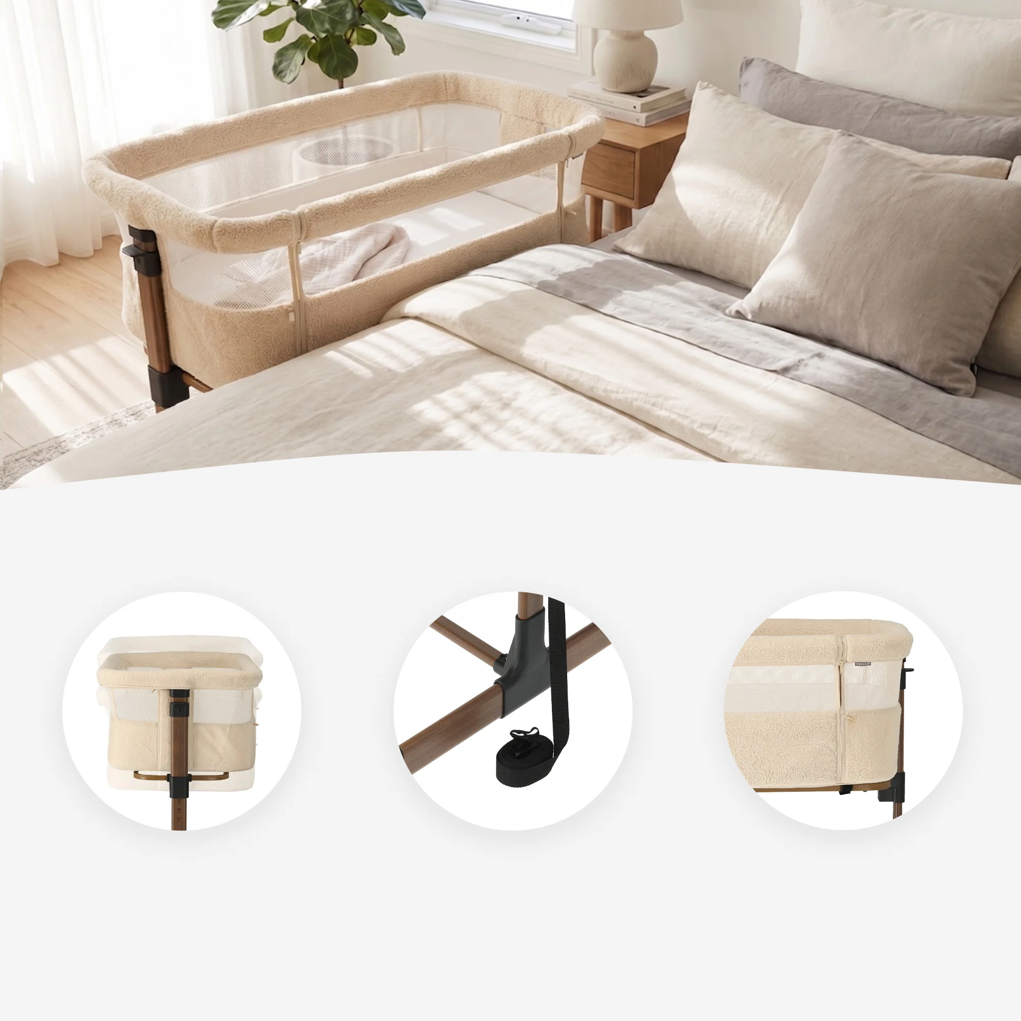 Łóżeczko do spania z dzieckiem Snoozy – Teddy Nougat - Image 6