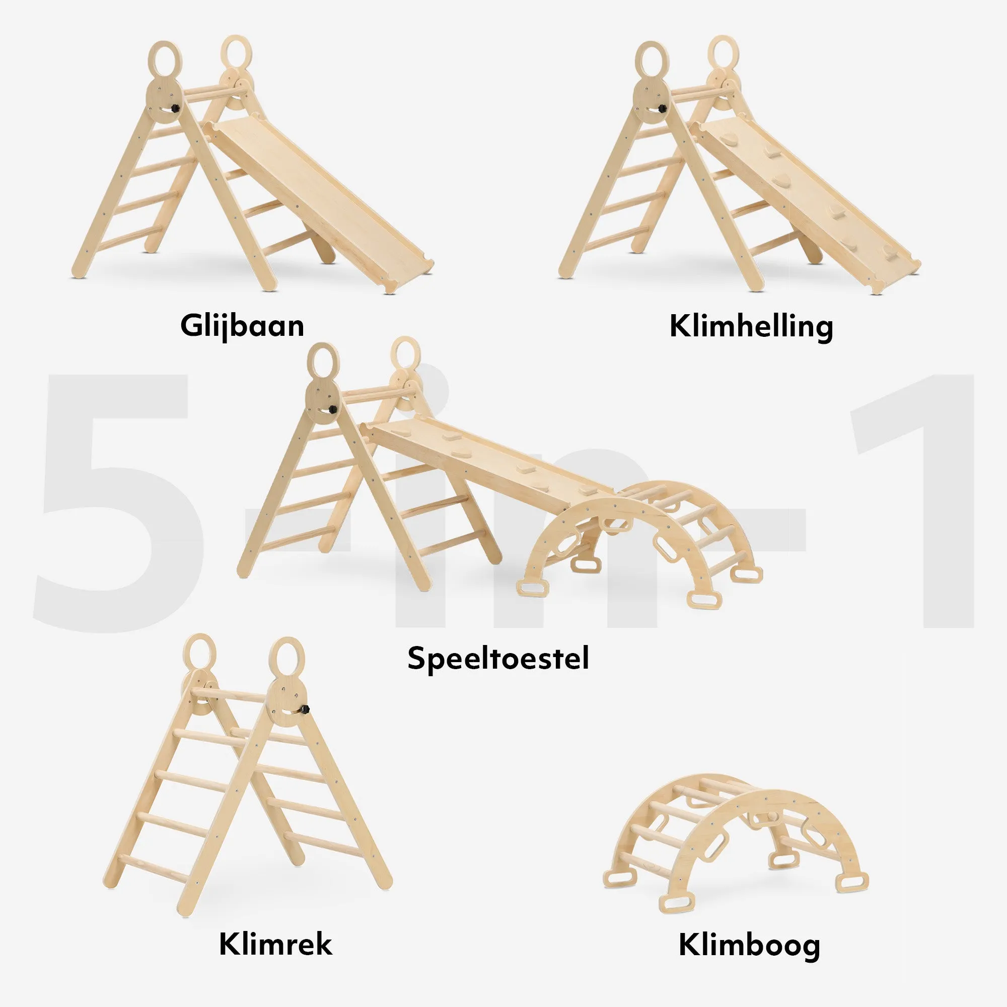 Luksusowy stojak wspinaczkowy XXL - składany trójkąt + łuk wspinaczkowy + stok ze zjeżdżalnią - Image 5