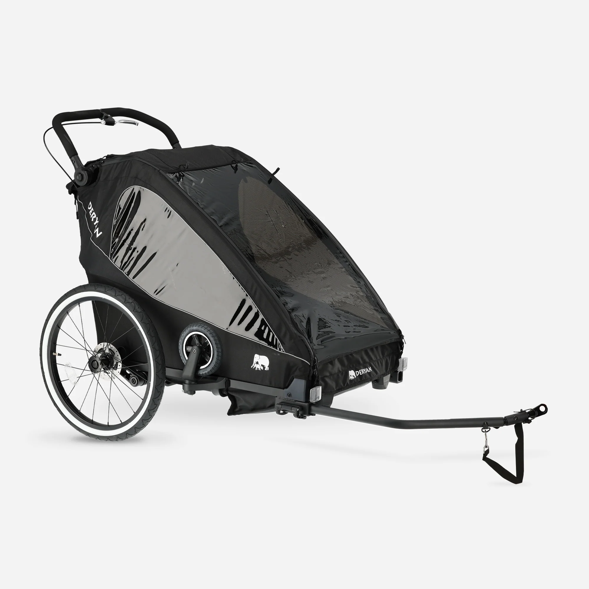 Luksusowy wózek rowerowy V2 – wózek spacerowy – wózek do biegania Czarny - Image 3