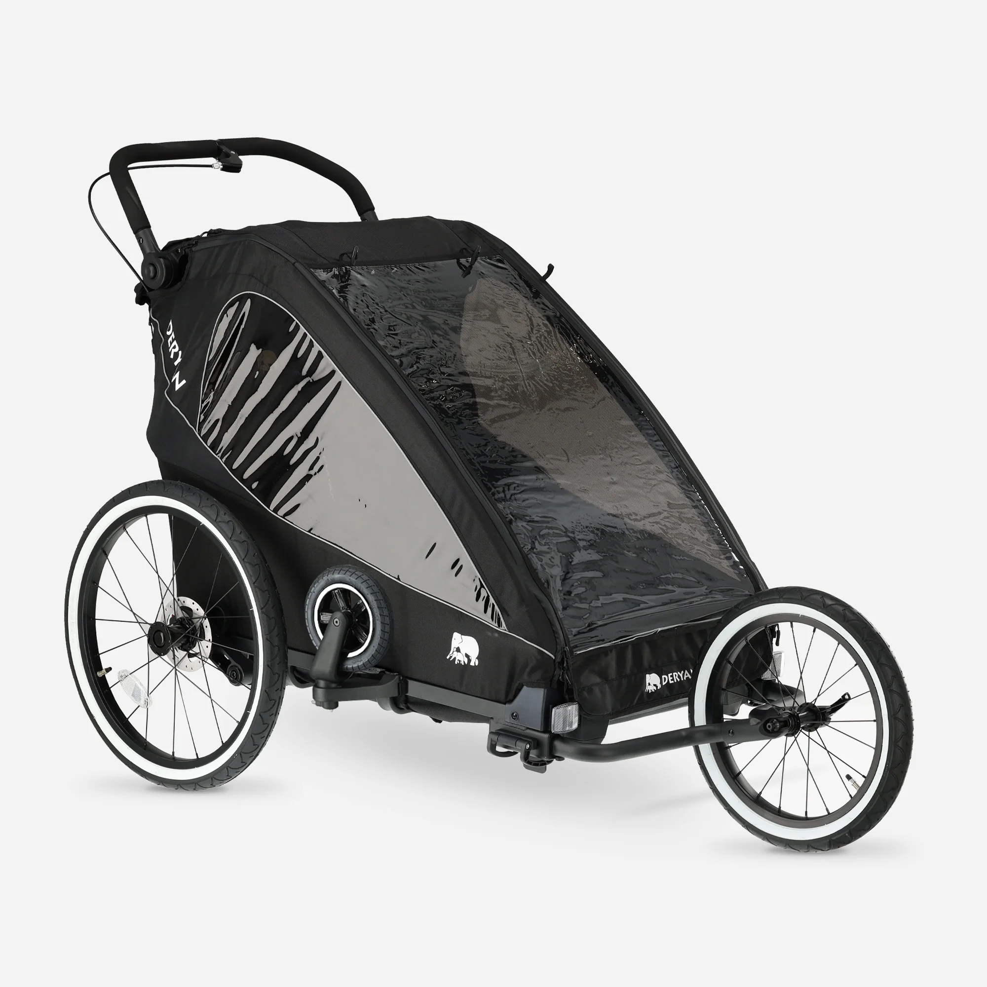 Luksusowy wózek rowerowy V2 – wózek spacerowy – wózek do biegania Czarny - Image 5