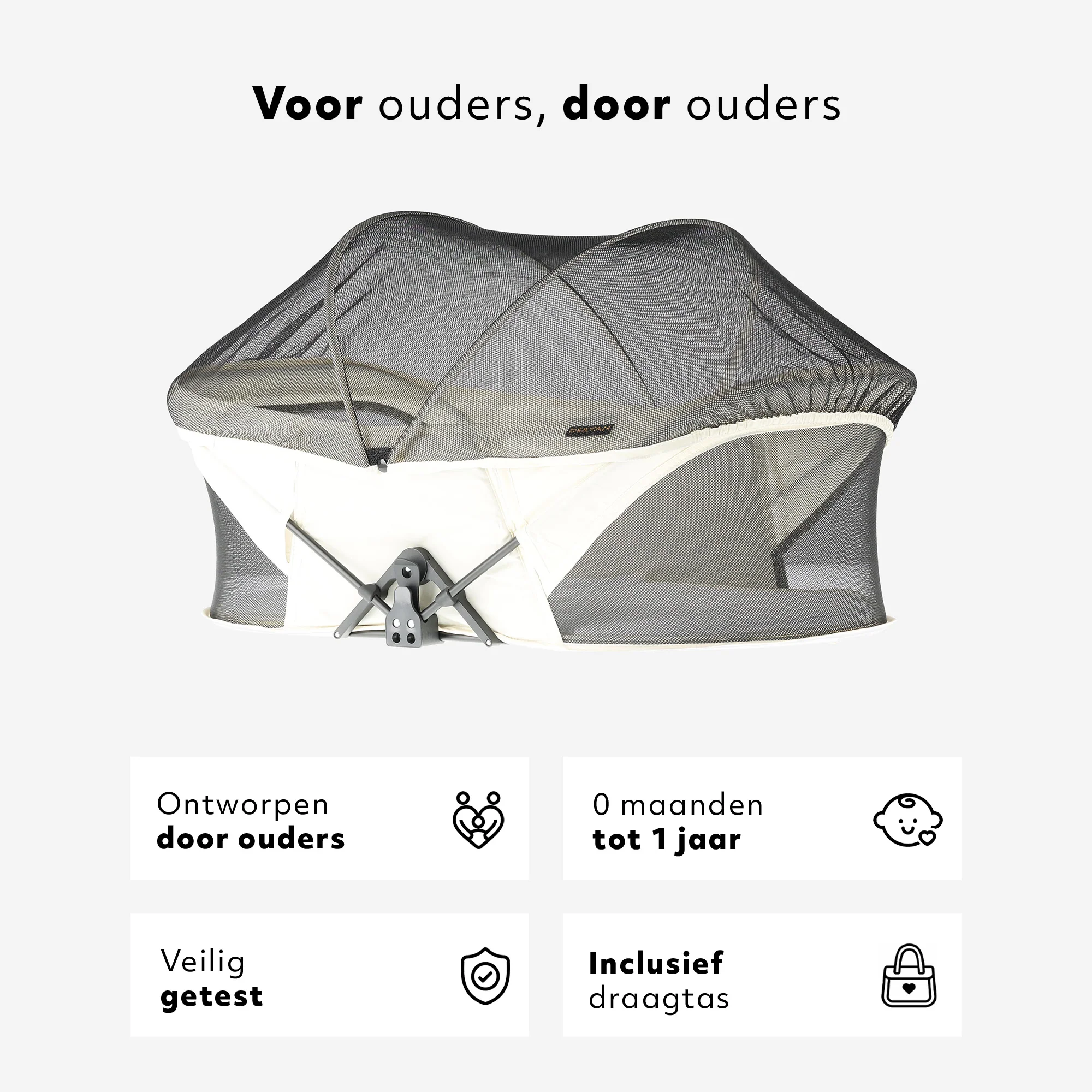 Łóżeczko turystyczne Infant Deluxe BabyBox – kremowe - Image 3