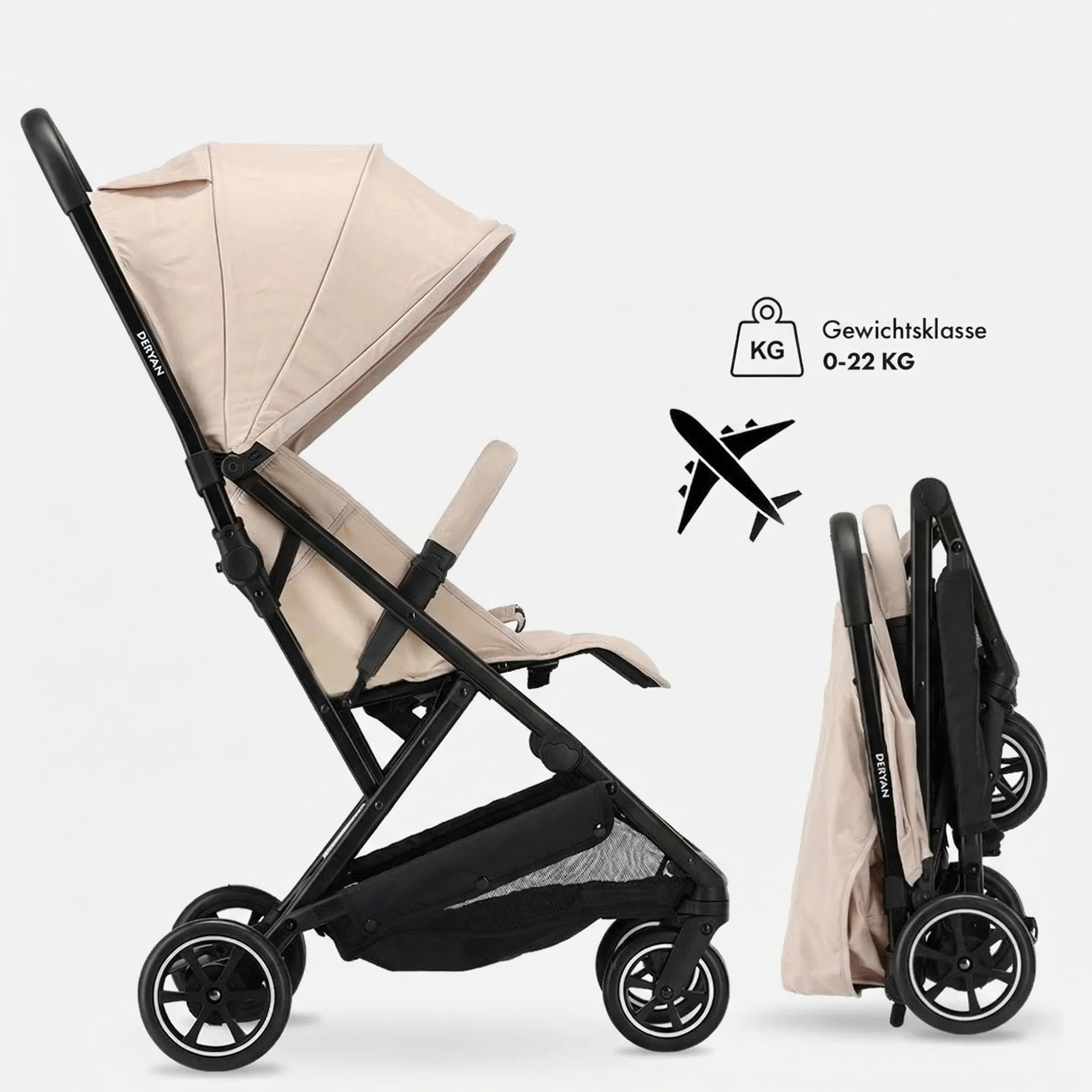 Lekki wózek dziecięcy Luxe Easy - Taupe - Image 7